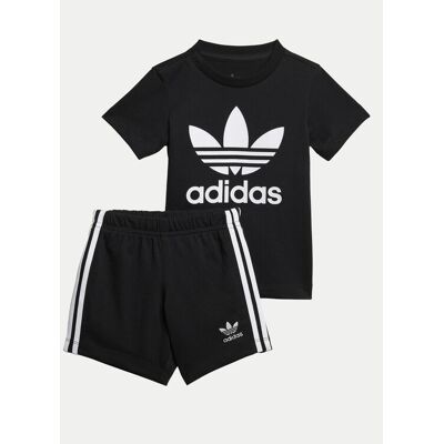 Adidas Komplet t-shirt i spodenki JC6583 Czarny Regular Fit 6_9M Czarny Unisex Dziecko Adidas Komplet t-shirt i spodenki JC6583 Czarny Regular Fit 6_9M Czarny Unisex Dziecko