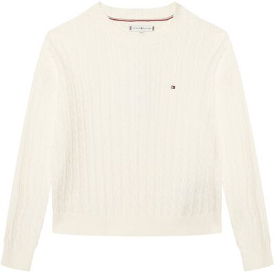 Tommy Hilfiger Sweter KG0KG08848 Écru Regular Fit 16 Kremowy Dziewczynka Tommy Hilfiger Sweter KG0KG08848 Écru Regular Fit 16 Kremowy Dziewczynka