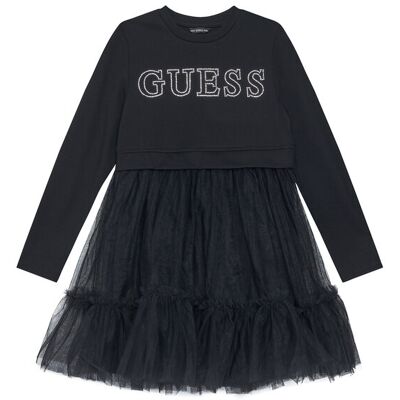 Guess Sukienka codzienna J5YK03 KAUH0 Czarny Regular Fit 16 Czarny Dziewczynka Guess Sukienka codzienna J5YK03 KAUH0 Czarny Regular Fit 16 Czarny Dziewczynka