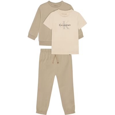 Calvin Klein Jeans Komplet bluza, bluzka i spodnie Monogram IN0IN00336 Beżowy Regular Fit 92 Beżowy Unisex Dziecko Calvin Klein Jeans Komplet bluza, bluzka i spodnie Monogram IN0IN00336 Beżowy Regular Fit 92 Beżowy Unisex Dziecko