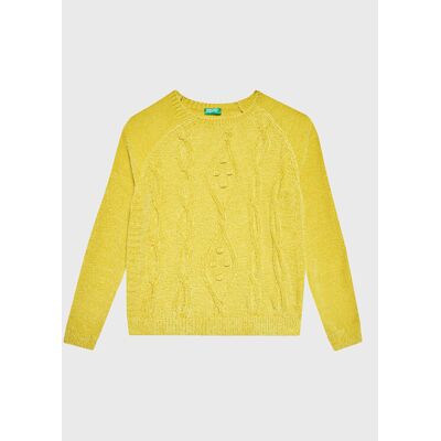 United Colors Of Benetton Sweter 1027C101P Żółty Regular Fit 150 Żółty Dziewczynka United Colors Of Benetton Sweter 1027C101P Żółty Regular Fit 150 Żółty Dziewczynka