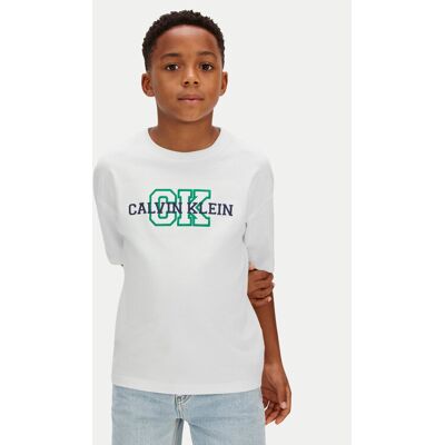 Calvin Klein Jeans T-Shirt LVCKSJA11B Biały Regular Fit 8 Biały Unisex Dziecko Calvin Klein Jeans T-Shirt LVCKSJA11B Biały Regular Fit 8 Biały Unisex Dziecko