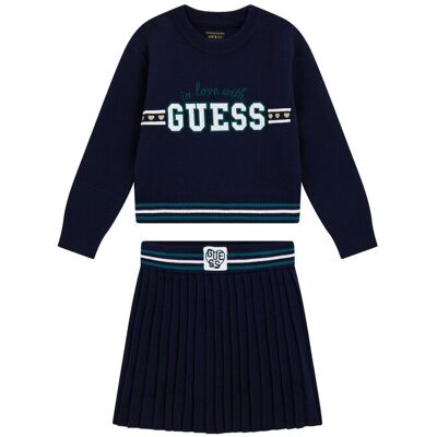 Guess Komplet bluzka i spódnica K6YG02 Z0815 Granatowy Regular Fit 6Y Granatowy Dziewczynka Guess Komplet bluzka i spódnica K6YG02 Z0815 Granatowy Regular Fit 6Y Granatowy Dziewczynka