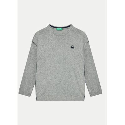 United Colors Of Benetton Sweter 1041H1025 Szary Regular Fit 90 Szary Chłopiec United Colors Of Benetton Sweter 1041H1025 Szary Regular Fit 90 Szary Chłopiec