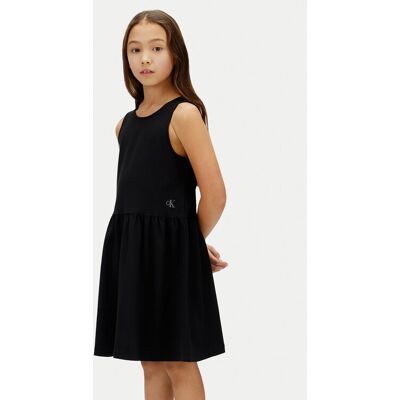 Calvin Klein Jeans Sukienka letnia LVCKSJH01G Czarny Regular Fit 10Y Czarny Dziewczynka Calvin Klein Jeans Sukienka letnia LVCKSJH01G Czarny Regular Fit 10Y Czarny Dziewczynka