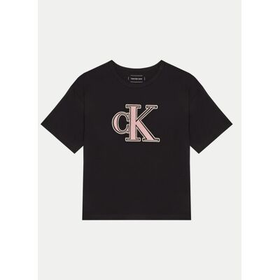 Calvin Klein Jeans T-Shirt IG0IG02806 Czarny Boxy Fit 12 Czarny Dziewczynka Calvin Klein Jeans T-Shirt IG0IG02806 Czarny Boxy Fit 12 Czarny Dziewczynka