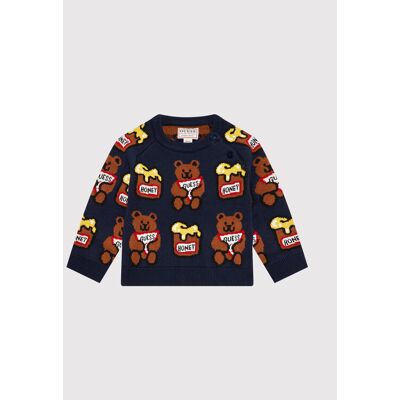 Guess Sweter H1YT01 Z2S40 Granatowy Regular Fit 5Y Granatowy Chłopiec Guess Sweter H1YT01 Z2S40 Granatowy Regular Fit 5Y Granatowy Chłopiec