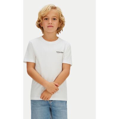 Calvin Klein Jeans T-Shirt Minimal Logo IB0IB02608 Biały Regular Fit 16 Biały Chłopiec Calvin Klein Jeans T-Shirt Minimal Logo IB0IB02608 Biały Regular Fit 16 Biały Chłopiec