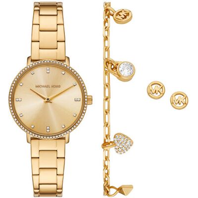 Michael Kors Zestaw zegarek, bransoletka i kolczyki Pyper Gift Set MK7643SET Zielony NOSIZE Zielony Damskie Michael Kors Zestaw zegarek, bransoletka i kolczyki Pyper Gift Set MK7643SET Zielony NOSIZE Zielony Damskie
