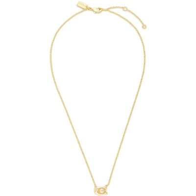 Coach Naszyjnik Pearl Signature C Pendant Necklace 37341916GLD651 Złoty NOSIZE Złoty Damskie Coach Naszyjnik Pearl Signature C Pendant Necklace 37341916GLD651 Złoty NOSIZE Złoty Damskie