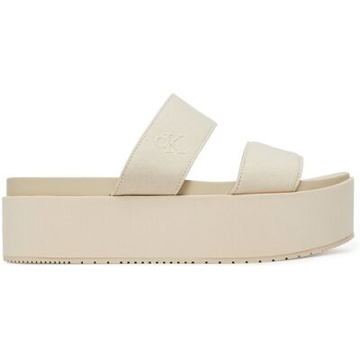 Calvin Klein Jeans Klapki Flatform Sandal Webbing In YW0YW01789 Écru 37 Kremowy Damskie Calvin Klein Jeans Klapki Flatform Sandal Webbing In YW0YW01789 Écru 37 Kremowy Damskie