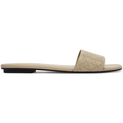 Calvin Klein Klapki Org Flat Sndl One Bar Lth Aop HW0HW02857 Beżowy 36 Beżowy Damskie Calvin Klein Klapki Org Flat Sndl One Bar Lth Aop HW0HW02857 Beżowy 36 Beżowy Damskie