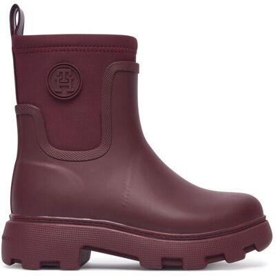 Tommy Hilfiger Kalosze Th Stamp Warm Ankle Rain Boot FW0FW09544 Bordowy 40 Bordowy Damskie Tommy Hilfiger Kalosze Th Stamp Warm Ankle Rain Boot FW0FW09544 Bordowy 40 Bordowy Damskie