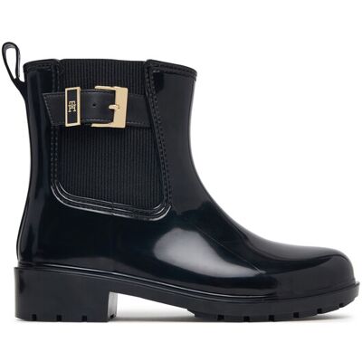 Tommy Hilfiger Kalosze Th Buckle Glossy Ankle Rain Boot FW0FW09543 Czarny 42 Czarny Damskie Tommy Hilfiger Kalosze Th Buckle Glossy Ankle Rain Boot FW0FW09543 Czarny 42 Czarny Damskie