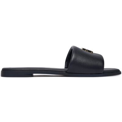 Tommy Hilfiger Klapki Th Logo Hardware Leather Mule FW0FW09292 Granatowy 36 Granatowy Damskie Tommy Hilfiger Klapki Th Logo Hardware Leather Mule FW0FW09292 Granatowy 36 Granatowy Damskie