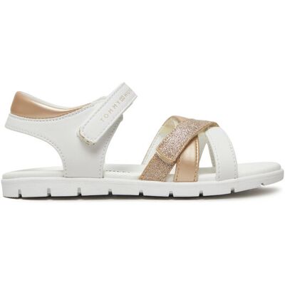Tommy Hilfiger Sandały Velcro Sandal T1A2-33770-0273 S Biały 27 Biały Dziewczynka Tommy Hilfiger Sandały Velcro Sandal T1A2-33770-0273 S Biały 27 Biały Dziewczynka