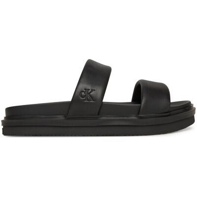 Calvin Klein Jeans Klapki Flat Molded Doublebar Sandal Lth YM0YM01226 Czarny 44 Czarny Męskie Calvin Klein Jeans Klapki Flat Molded Doublebar Sandal Lth YM0YM01226 Czarny 44 Czarny Męskie