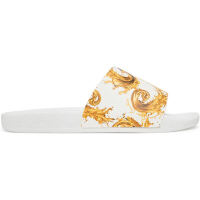 Versace Jeans Couture Klapki 80YA3SQ4 ZS365 G03 Biały 45 Biały Męskie Versace Jeans Couture Klapki 80YA3SQ4 ZS365 G03 Biały 45 Biały Męskie