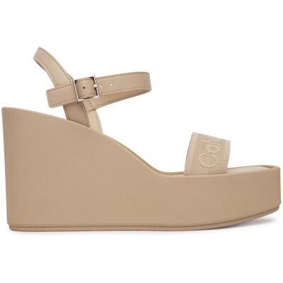 Calvin Klein Sandały Wedge 70 Sndl Webbing Lth HW0HW02882 Beżowy 38 Beżowy Damskie Calvin Klein Sandały Wedge 70 Sndl Webbing Lth HW0HW02882 Beżowy 38 Beżowy Damskie