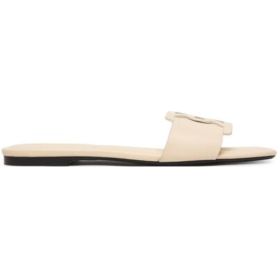 Calvin Klein Klapki Square Flat Sandal Emblem HW0HW03128 Écru 39 Kremowy Damskie Calvin Klein Klapki Square Flat Sandal Emblem HW0HW03128 Écru 39 Kremowy Damskie