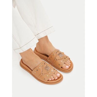 Nine West Klapki EO-TL758-1 Brązowy jasny 39 Brązowy jasny Damskie Nine West Klapki EO-TL758-1 Brązowy jasny 39 Brązowy jasny Damskie