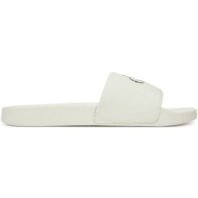 Calvin Klein Jeans Klapki Slide Monologo Cv YM0YM01367 Biały 45 Biały Męskie Calvin Klein Jeans Klapki Slide Monologo Cv YM0YM01367 Biały 45 Biały Męskie