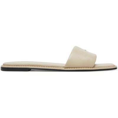 Calvin Klein Klapki Flat Sandal Square Hf Lth HW0HW02652 Beżowy 39 Beżowy Damskie Calvin Klein Klapki Flat Sandal Square Hf Lth HW0HW02652 Beżowy 39 Beżowy Damskie