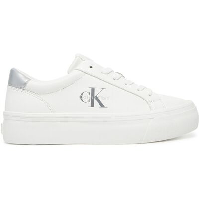 Calvin Klein Jeans Sneakersy Vulc Flatf Lth Silver Logo Tag YW0YW01877 Biały 35 Biały Damskie Calvin Klein Jeans Sneakersy Vulc Flatf Lth Silver Logo Tag YW0YW01877 Biały 35 Biały Damskie