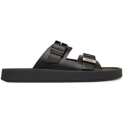 Calvin Klein Klapki Ergon Double Bar Sandal Lth HM0HM02097 Czarny 44 Czarny Męskie Calvin Klein Klapki Ergon Double Bar Sandal Lth HM0HM02097 Czarny 44 Czarny Męskie