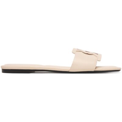 Calvin Klein Klapki Square Flat Sandal Emblem HW0HW03128 Écru 41 Kremowy Damskie Calvin Klein Klapki Square Flat Sandal Emblem HW0HW03128 Écru 41 Kremowy Damskie