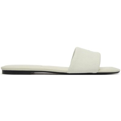 Calvin Klein Klapki Square Flat Sndl Canvas Hw HW0HW03129 Biały 37 Biały Damskie Calvin Klein Klapki Square Flat Sndl Canvas Hw HW0HW03129 Biały 37 Biały Damskie