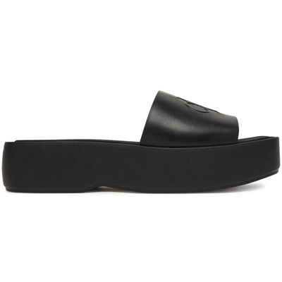 Calvin Klein Klapki Flatf Sndl Lth Mg HW0HW03026 Czarny 36 Czarny Damskie Calvin Klein Klapki Flatf Sndl Lth Mg HW0HW03026 Czarny 36 Czarny Damskie
