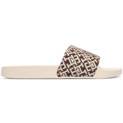 Tommy Hilfiger Klapki Monogram Pool Slide FW0FW09423 Brązowy 41 Brązowy Damskie Tommy Hilfiger Klapki Monogram Pool Slide FW0FW09423 Brązowy 41 Brązowy Damskie