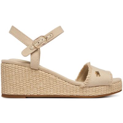 Tommy Hilfiger Sandały Mid Woven Wedge Espad Fringe FW0FW09470 Beżowy 40 Beżowy Damskie Tommy Hilfiger Sandały Mid Woven Wedge Espad Fringe FW0FW09470 Beżowy 40 Beżowy Damskie