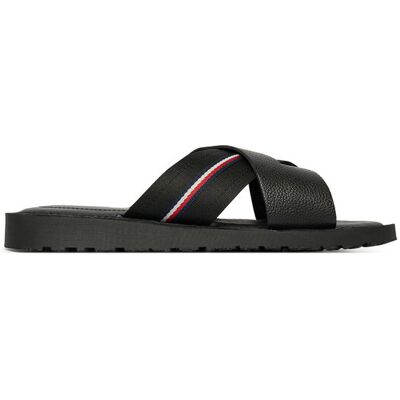 Tommy Hilfiger Klapki Core Hilfiger Lth Criss C Sandal FM0FM05783 Czarny 40 Czarny Męskie Tommy Hilfiger Klapki Core Hilfiger Lth Criss C Sandal FM0FM05783 Czarny 40 Czarny Męskie