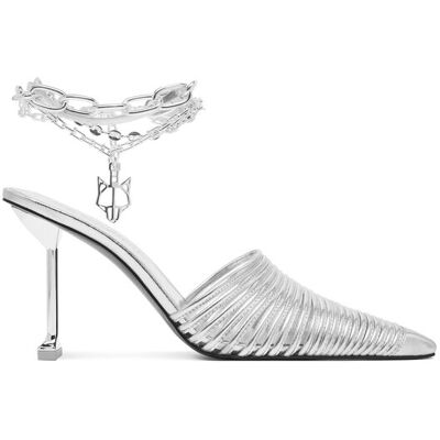 Naked Wolfe Klapki Chromed 00078 Srebrny 37 Srebrny Damskie Naked Wolfe Klapki Chromed 00078 Srebrny 37 Srebrny Damskie