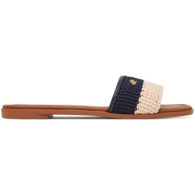 Tommy Hilfiger Klapki Flat Mule Crochet FW0FW09513 Granatowy 36 Granatowy Damskie Tommy Hilfiger Klapki Flat Mule Crochet FW0FW09513 Granatowy 36 Granatowy Damskie