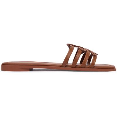 Tommy Hilfiger Klapki Th Script Flat Mule Lth FW0FW09368 Brązowy 39 Brązowy Damskie Tommy Hilfiger Klapki Th Script Flat Mule Lth FW0FW09368 Brązowy 39 Brązowy Damskie