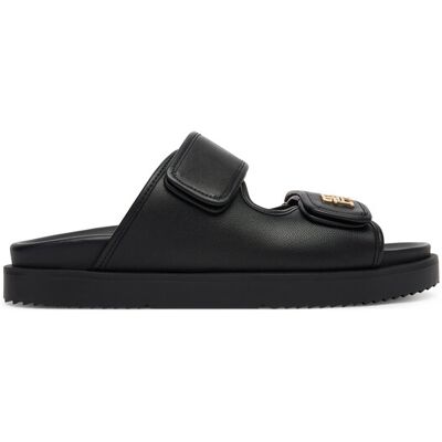 Tommy Hilfiger Klapki Double Strap Leather Sandal FW0FW09121 Czarny 36 Czarny Damskie Tommy Hilfiger Klapki Double Strap Leather Sandal FW0FW09121 Czarny 36 Czarny Damskie