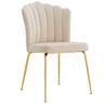 EMWOmeble Krzesło Glamour Beżowe #5 C-951 / Welur, Złote Nogi