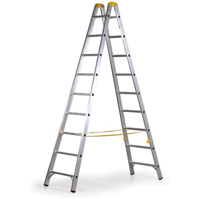 Aluminiowa drabina ALVE FORTE, 2 x 9 szczebli, wysokość 2,56 m Aluminiowa drabina ALVE FORTE, 2 x 9 szczebli, wysokość 2,56 m