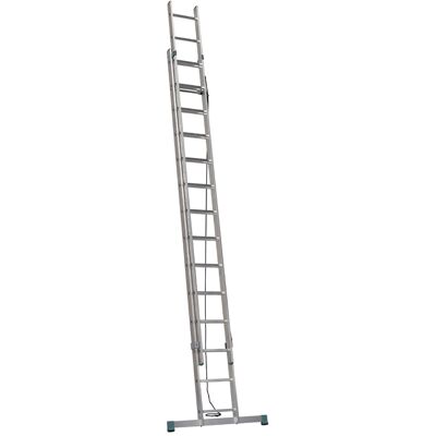Aluminiowa dwuczęściowa drabina wysuwana z liną ALVE EUROSTYL, 2x14 szczebli, długość 6,81 m Aluminiowa dwuczęściowa drabina wysuwana z liną ALVE EUROSTYL, 2x14 szczebli, długość 6,81 m