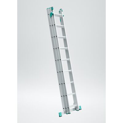 Aluminiowa trzyczęściowa drabina uniwersalna ALVE EUROSTYL przystosowana do używania na schodach, 3x9 szczebli, długość 5,69 m Aluminiowa trzyczęściowa drabina uniwersalna ALVE EUROSTYL przystosowana do używania na schodach, 3x9 szczebli, długość 5,69 m