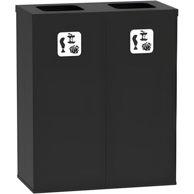 B2B Partner Wewnętrzny kosz do segregacji śmieci, 2x 70 l, uchwyt na worek, czarny/czarny B2B Partner Wewnętrzny kosz do segregacji śmieci, 2x 70 l, uchwyt na worek, czarny/czarny