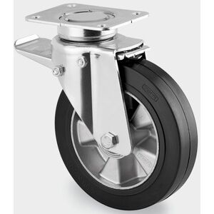 Koło TENTE transportowe z gumowym bieżnikiem, skrętne i hamulcem 125 mm Koło TENTE transportowe z gumowym bieżnikiem, skrętne i hamulcem 125 mm