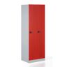 B2B Partner Metalowa szafka ubraniowa, rozłożona, czerwone drzwi, zamek kodowy