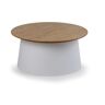 B2B Partner Plastikowy stolik kawowy SETA z drewnianym blatem, średnica 690 mm, biały