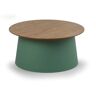B2B Partner Plastikowy stolik kawowy SETA z drewnianym blatem, średnica 690 mm, zielony