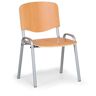 B2B Partner Krzesło drewniane ISO, buk, szara konstrukcja, nośność 120 kg
