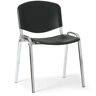 B2B Partner Krzesło plastikowe ISO, czarne, konstrukcja chrom